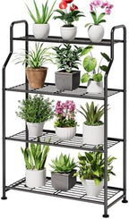 Kitsure Metal Plant Stand Indoor & Outdoor, 27" Wide - 4 Tier, Black by Kitsure