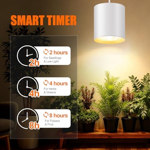 Hanging Grow Lights for Indoor Plants with Timer, 24W 3600K Full Spectrum - Image 3