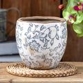Reto Rustic Ceramic Flower Pots for Garden Plants and Succulents,Distressed Cracked Glazed Planters with Drainage Holes Tuscan Flower Pots for Outdoor,Grays,no Hole by XIUWOUG