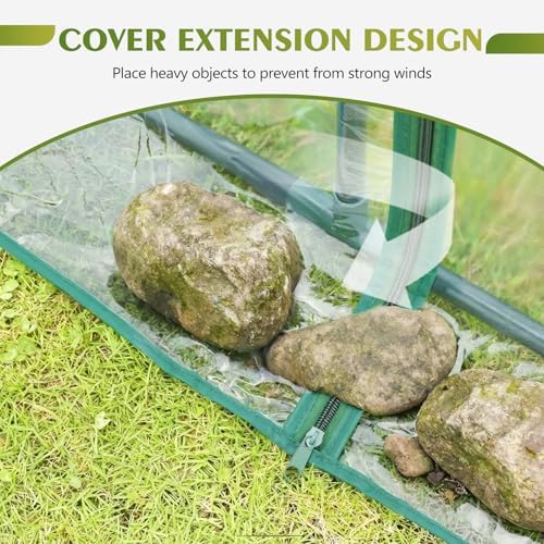 NEWBULIG Walk-in Greenhouse 56.3"x56.3"x76.7" Outdoor, Portable Greenhouse Kit with Thick PVC Cover & Roll-Up Zipper Door, Sturdy Steel Frame for Backyard, Patio, Garden, Clear - Image 6