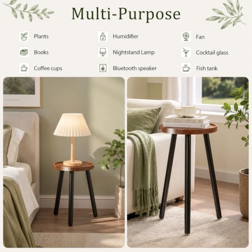 FRIENDISU 3 Pcs Wood Plant Stands Indoor with Raised Design - Image 5