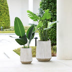 LuxenHome 16.1" H Concrete Tall Planter, Large Outdoor Indoor Plant Pot - Image 3