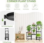 iDavosic.ly 7 Tier Large Plant Stand Indoor Outdoor, 10 In Wide Tray, Black - Image 4