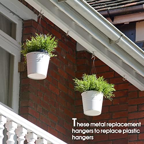 10 Pack 24 Inches Strong Wire Plant Hangers for Hanging Baskets 4 Orchid Hanging Basket Wire Metal Hook Hanger for Greenhouse Supplies Gardening Indoor Outdoor Patio Hook Flower Pot Basket - Image 6