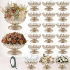 20 Pcs Metal Compote Vase, Floral Centerpiece Bowls, Silver by Unknown