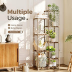 Bamworld Plant Stand Indoor Outdoor 9 Tier Tall Large Wood Plant Shelf - Image 3