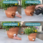 Bernini FirmaStone 15" Self-Watering Planters, Set of 2 – Durable Indoor/Outdoor Pots with Drainage Plug & Built-in Reservoir – Lightweight Garden Planters for Patio, Porch, Balcony - Image 4