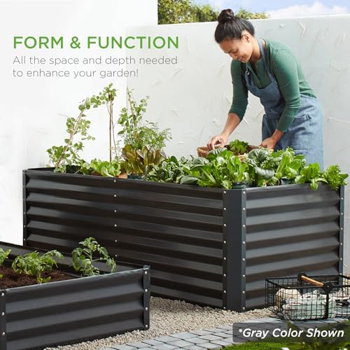 Best Choice Products 6x3x2ft Outdoor Metal Raised Garden Bed, Deep Root Box Planter for Vegetables, Flowers, Herbs, 269 Gallon Capacity, 100% Non Toxic Materials - Gun Metal - Image 6