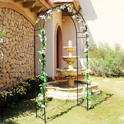 Metal Garden Arch Arbor, 94.5" H x 45.3" W, for Climbing Plants - Image 4