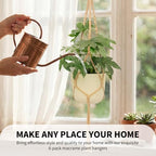 Boho Macrame Plant Hangers Set (6-Pack) - Neutral-White - Image 6