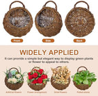 2pcs Handmade Wicker Hanging Flower Basket Set with Liners for Plants - Image 5
