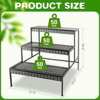 3 Tier Metal Plant Stand, Ladder Flower Pot Holder Plant Stands - Image 2