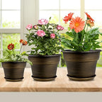 Fodetyff Planters-Plant-Pots-Indoor-Outdoor, 11 inch 4 Pack Gold - Image 2