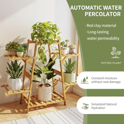 4 Pack Terracotta Self Watering Plant Bottles 900ml Automatic Clay Watering Globes with Free Garden Fork Spoon for Houseplants Outdoor Garden Plants - Image 5