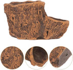 Artificial Driftwood Stump Planter, Vintage Cement Pot for Succulents - Image 7