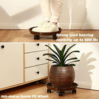 8 Packs 12 Inches Plant Caddy with PU Wheels Large Rolling Plant Stands Plastic Plant Roller Base Pot Movers Planter Saucer on Wheels Indoor Outdoor Wheeled Plant Dolly Planter Tray Coaster - Image 4