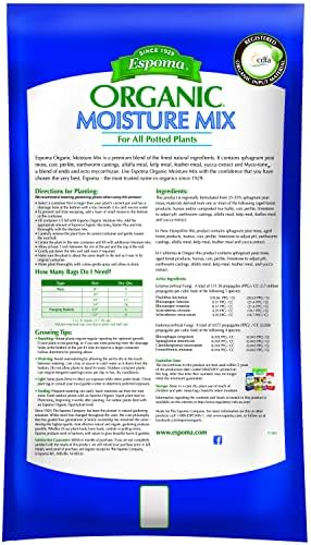 Espoma Organic Moisture Mix Potting Soil - All Natural Potting Mix For All Indoor & Outdoor Containers For Organic Gardening, 1 cubic foot bag. Pack of1 - Image 2