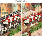 Y&M 4 Pcs Deck Railing Adjustable Planter Box Brackets (6 to 12.5 in), Universal Heavy Duty Iron Flower Box Brackets Wall Mounting Hooks for Fences, Patio, and Garden - White (Patent Registered) - Image 4