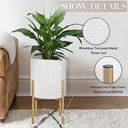 Oakrain Set of 2 Modern Planters with Stand for Indoor Outdoor Plants - Image 3