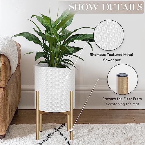 Oakrain Set of 2 Modern Planters with Stand for Indoor Outdoor Plants - Image 3