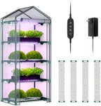 Indoor Greenhouse with Grow Lights, 4 Tier 27" L×19" W×62" H Mini Greenhouse with Zippered PVC Cover for Seed Starting Trays, Dimmable 2FT 60W Plant Light for Indoor Plants with Timer by Unknown