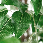 Artificial Tree in Modern Geometric Pattern Planter, Fake Ficus Silk Tree for Indoor and Outdoor Home Decoration - 75" Overall Tall (Plant Pot Plus Tree) - Image 4