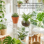 LUVCOSY 2 Pack Side Riser for IKEA Milsbo Tall & Wide Greenhouse Cabinet- 8mm Thick, Small Acrylic Shelf Compatible with IKEA Milsbo Glass-Door Cabinet (Cabinet not included) - Image 2