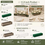 Dandat 10 Set Wood Boxes for Centerpieces 12x4 Inch Rectangle Wooden Planter Box Rustic Wooden Planters with Removable Plastic Liner Floral Foam Blocks for Christmas Wedding Home Garden Decor(Brown) - Image 2