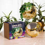 Bubblegum Stuff - Gold Disco Ball Hanging Planter for Indoor Plants - 8 Inch Basket With Chain, Rim, Herb Planter - Boho Decor Plant Pots for Room Decor by BubblegumStuff