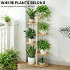 Tiered Plant Stand Indoor, Tall 6 Tier 7 Potted Wooden Plant Shelf for Multiple Flower Plants, Multi Corner Metal Plant Holder Indoor for Patio Garden Patent Design Living Room Balcony Bedroom, White - Image 5