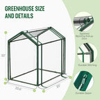 Mini Greenhouse with Zippered Doors & Roll-up Windows, Elevated Bottom Portable Plant Hot House with Durable PVC Cover, Water Resistant, UV Protected for Outdoor Flowers, Vegetables - Image 3