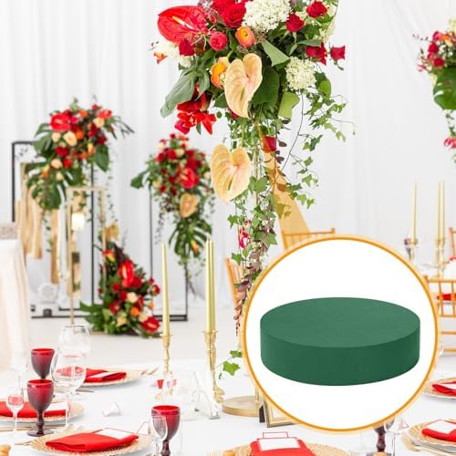Threlaco 6 Sets Round Floral Foam with Clear Plastic Saucers, 7.5 Inches - Image 6