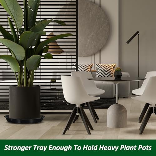 PATIKIL 5 Pack Plastic Plant Saucer, 18 Inch Plant Tray for Pots Round Plant Dish Plant Drip Trays Water Tray for Indoors Outdoors Garden, Black - Image 7