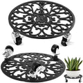 2 Pack Cast Iron Plant Caddy with Wheels Heavy Duty, 11 Inch Plant Rollers with Wheels for Planter Stand on Metal Wheel, Round Roller Plants Stand Indoor Metal Rolling Planter Holders Plants Mover by PartyZealot