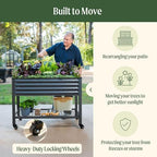 Vego garden Rolling Elevated Raised Garden Bed, 2' x 4' Outdoor Planters Boxes with Legs & Storage Rack for Patio, 700 Lbs Weight Capacity, Raised Beds for Gardening, Modern Gray - Image 5