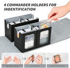 Commander Deck Box for MTG, Trading Card Storage Box Holds 400+ Double-Sleeved Cards, 5 IN 1 Removable Card Case with Dice Tray, Display Window with Magnetic Card Holders for TCG/CCG (Black Grey) - Image 6