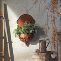 Vintage Wall Hanging Planter with Embossed Pattern, 22 Inch Rustic Distressed Iron Decorative Pot, Space Saving Wall Mount Pot for Indoor Outdoor Farmhouse Patio Porch Entryway Decor(A3206) by Unknown