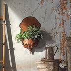 Vintage Wall Hanging Planter with Embossed Pattern, 22 Inch Rustic Distressed Iron Decorative Pot, Space Saving Wall Mount Pot for Indoor Outdoor Farmhouse Patio Porch Entryway Decor(A3206) by Unknown