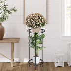 CASIMR Plant Stand Indoor Outdoor, Metal Rustproof Flower Shelf 2 Tier 23.9 inch, Tall Multiple Plant Pot Holder Rack for Garden Patio Living Room Corner Balcony, 2 Pack Black - Image 4