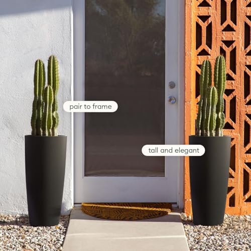 Veradek Mason Series Vega Planter - Tall Round Outdoor Planter with Shelf - Image 4