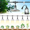 Outdoor Grow Lights with Timer, Full Spectrum Greenhouse Grow Lights with Timer For Outdoor Plants, IP65 Waterproof String Grow Light Outdoor, UL Certified Daisy Chain LED Grow Light, 21.3FT by EVERYGROW