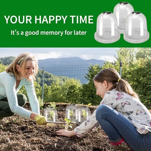 Saihisday 30Pcs Garden Cloche Dome Plastic 7.7" H Small Humidity Cloches for Plants Plant Plastic Dome Cover Mini Greenhouse Clear Garden Dome for Nursery Soil & Seedling (7.7" Dia x 6.7" H) - Image 5