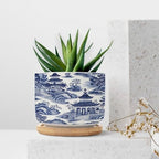 Nanjing Blue and White Chinoiserie Ceramic Planter Asian Snake Plant Live Indoor with Pot with Drainage Holes and Saucers Pot for Home Office Decoration - Image 7