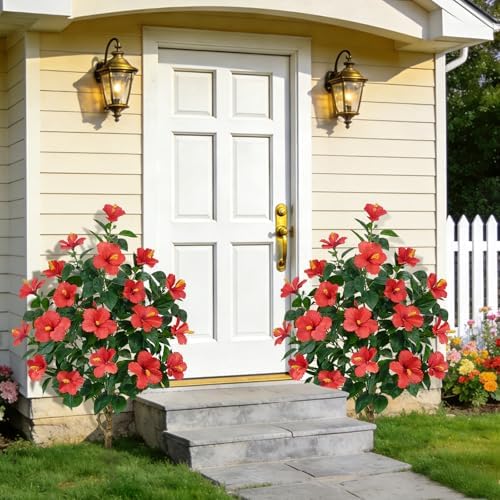 2pcs 47.2in Artificial Hibiscus Trees for Outdoor, UV Resistant - Image 6