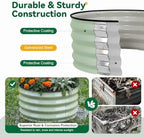 3-Pack Round Raised Garden Bed Outdoor 2x2x1ft Planter Box, Avocado - Image 5