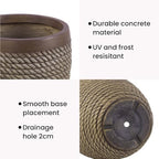 Plant Pots Outdoor Large Planter for Trees, 28.2cm Round Concrete Plant Pot Indoor Garden Plant Containers with Drainage Holes, cBeige - Image 6