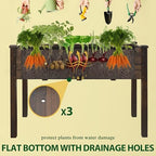 BlueWish Cedar Raised Garden Bed, 48" W x 24" D x 30" H Raised Garden Bed with Detachable Black Liner, 3 Drainage Holes, Planter Box for Outdoor, Patio, Backyard, Rustic - Image 4