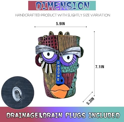 Midogaigai Abstract Face Planter Pots for Indoor Plants & Flowers Deco Gift - Image 4