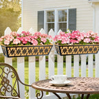 24 Inch Window Boxes Planters Railing Planter Box - 4 Pack Deck Railing Planter Boxes with Adjustable Brackets Coco Liners Balcony Planters Railing Hanging for Window Flower Boxes Outdoor Garden Decor - Image 4