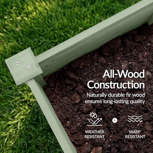 Best Choice Products 72x24x30in Raised Garden Bed, Elevated Wood Planter Box Stand for Backyard, Patio, Balcony w/Divider Panel, 6 Legs, 300lb Capacity - Sage - Image 6